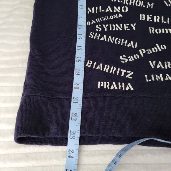 J.Crew Navy Paris Cities Graphic Sweater Women’s Small 100% Cotton Nautical - Picture 7 of 8